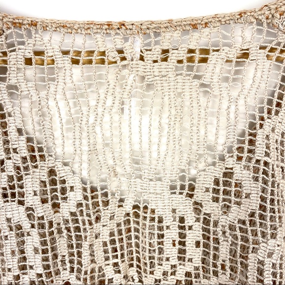 Free People Lace Crotched Knit Top Sweater Size S - Picture 5 of 8